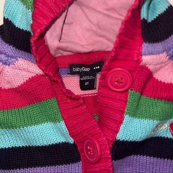 Gap Striped Hooded Button Down Cardigan Sweater - Picture 3 of 6